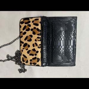 Crossbody wallet genuine calf hair